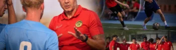 Entrenador y futbolistas en situaciones reales de formación y competición ilustran cómo verificar un agente FIFA y una propuesta de fútbol.