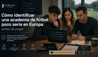 Player and parents carefully reviewing a soccer academy offer in Europe before making a payment decision
